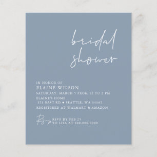 Lámina Invitación a ducha de novia moderna con agua azul