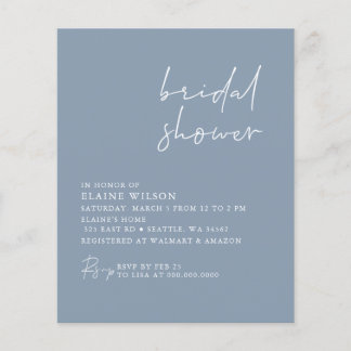 Lámina Invitación a ducha de novia moderna con agua azul 