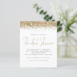 Lámina Invitación a ducha de novia Purpurina de oro presu