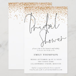 Lámina Invitación a ducha de novia Purpurina de oro presu
