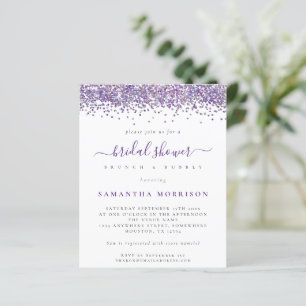Lámina Invitación a ducha de novia Purpurina púrpura pres