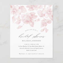 Lámina Invitación a ducha de novia rosa con guión floral 