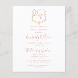 Lámina Invitación a ducha de novia Rubor Gold Escudo de p