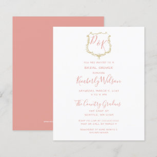 Lámina Invitación a ducha de novia Rubor Gold Escudo de p