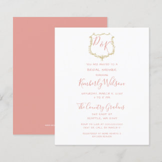 Lámina Invitación a ducha de novia Rubor Gold Escudo de p