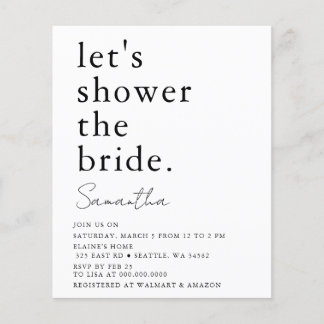 Lámina Invitación a ducha de novia simple y moderna
