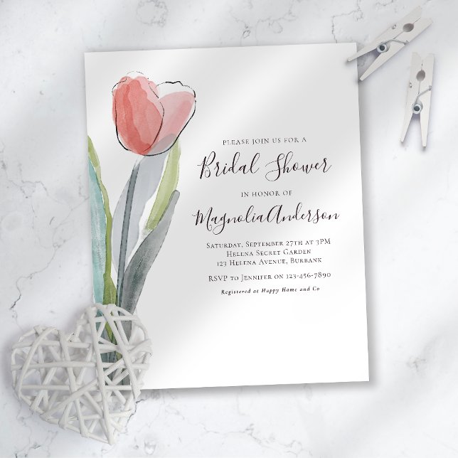 Lámina Invitación a ducha de novia tulipán presupuestal (Subido por el creador)