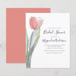 Lámina Invitación a ducha de novia tulipán presupuestal