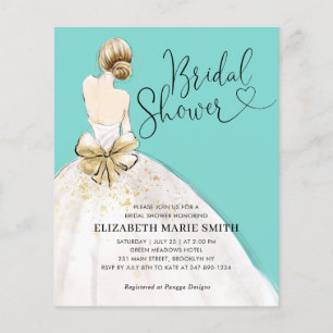 Lámina Invitación a ducha de novia Verde azulada de Budge