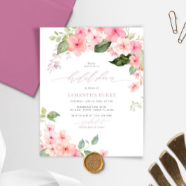 Lámina Invitación a ducha de novia verde Sage y Rubor de 