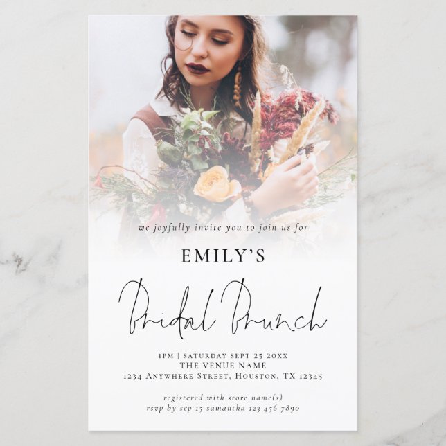 Lámina Invitación a ducha de novias Brunch con superposic (Anverso)
