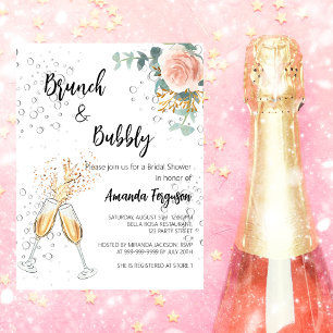 Lámina Invitación a ducha de novias bubbly bridal Brunch