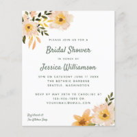 Invitación a ducha de novias con barba floral rúst