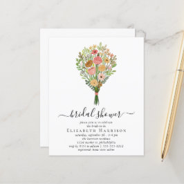 Lámina Invitación a ducha de novias con buquet floral de 