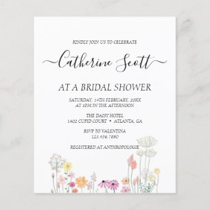 Lámina Invitación a ducha de novias con flores surtidas p