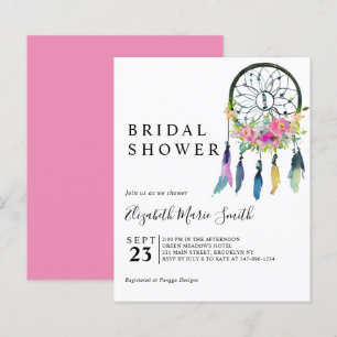 Lámina Invitación a ducha de novias con presupuesto rosa 