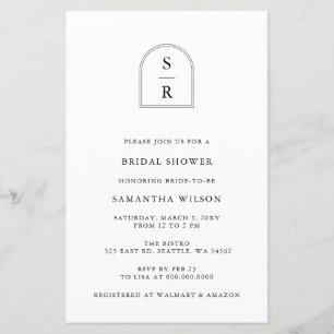 Lámina Invitación a ducha de novias en el Arco de Monogra