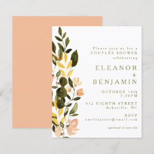 Lámina Invitación a ducha de novias floral con sabor rúst