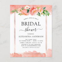 Invitación a ducha de novias florales con barba de