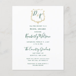 Lámina Invitación a ducha verde de Escudo de oro de presu
