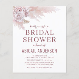 Lámina Invitación a duchas nupciales de hierba de Boho Pa