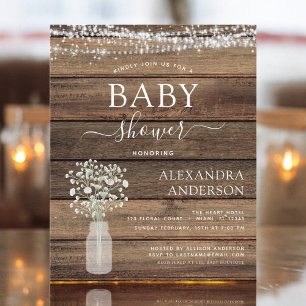 Lámina Invitación a encender Baby Shower Jar, una ráfaga 