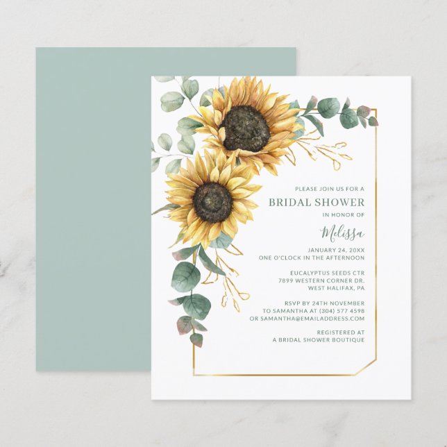 Lámina Invitación a Eucalipto de Sunflower Sunflower Show (Anverso / Reverso)