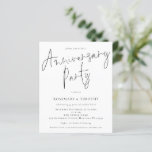 Lámina Invitación a Fiesta de aniversario de boda elegant<br><div class="desc">Elegante fiesta de aniversario de boda. Un precio económico menor 4, 5" x 5, 6" alternativa. Disponible en un ALMACENAMIENTO DE TARJETAS SEMI-GLOSS de 110 lb que es la opción predeterminada (más grueso para las invitaciones), O UN ALMACENAMIENTO DE PAPELES DELGADOS SATIN FINISH DE 80 lb (ideal para los gabinetes)....</div>