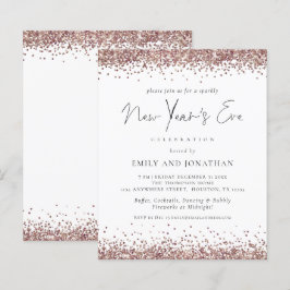 Lámina Invitación a Fiesta de Año Nuevo Purpurina de Oro
