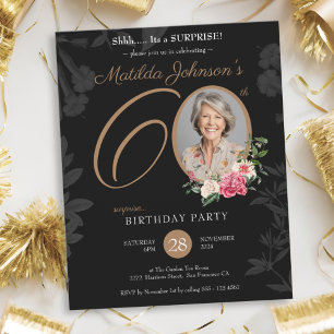Lámina Invitación a fiesta de cumpleaños 60 de Floral Sur