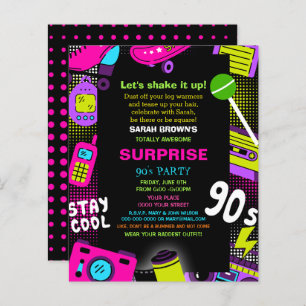 Lámina Invitación a fiesta de cumpleaños de Budget Neon R