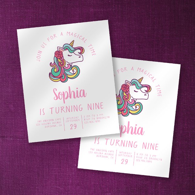 Lámina Invitación a fiesta de cumpleaños de unicornio (Subido por el creador)