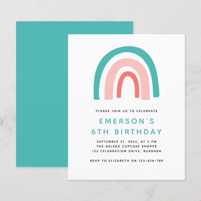 Lámina Invitación a fiesta de cumpleaños del chico del ar (Anverso / Reverso)