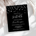 Lámina Invitación a fiesta de cumpleaños número 60 de Bud<br><div class="desc">Este moderno diseño presenta un falso confeti triangular de plata sobre un fondo negro. La palabra "sesenta" aparece en un elegante tipo de letra gris claro. Personalice la invitación con el nombre del invitado de honor en letra de escritura a mano gris claro, junto con la fecha, el lugar y...</div>