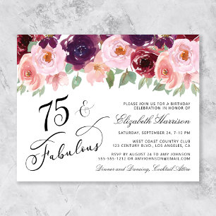 Lámina Invitación a fiesta de cumpleaños número 75 de Bud