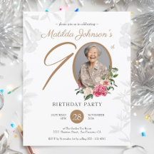 Invitación a fiesta de cumpleaños número 90 de Bud