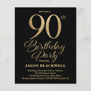 Lámina Invitación a fiesta de cumpleaños número 90 del pr