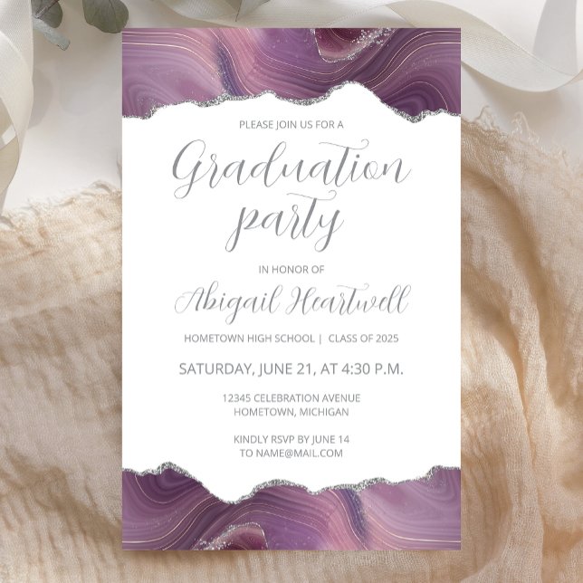 Lámina Invitación a Fiesta de Graduado de Agate Plata de  (Subido por el creador)