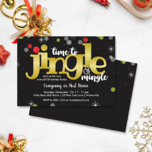 Lámina Invitación a fiesta de Navidades festivos jingle y