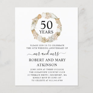 Lámina Invitación a Fiesta del 50° aniversario de Boda de
