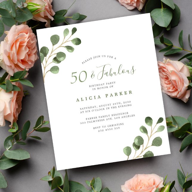 Lámina Invitación a fiesta elegante de 50 años (Subido por el creador)