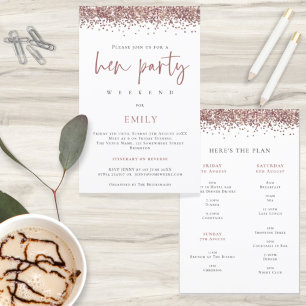 Lámina Invitación a fin de semana de Hen Fiesta Rosa de p