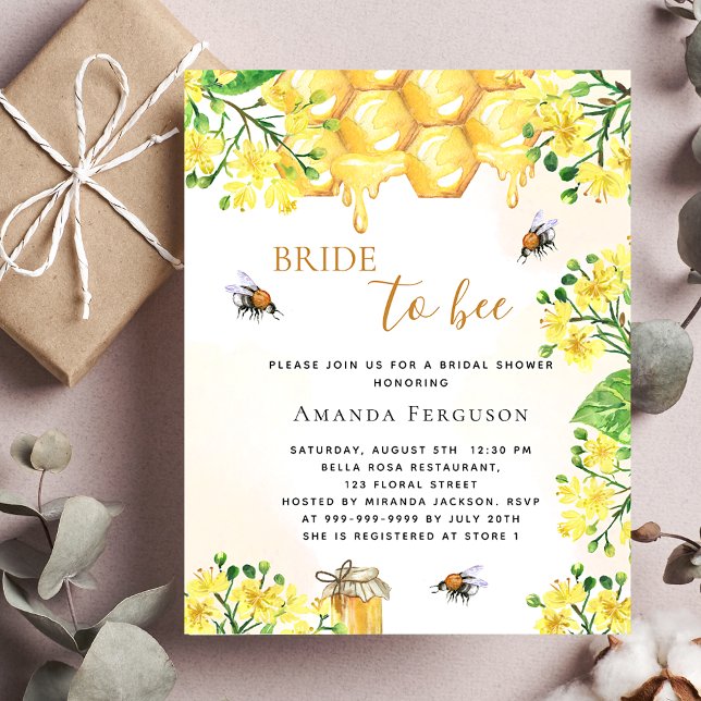 Lámina Invitación a florines amarillos para ducha de novi (Subido por el creador)
