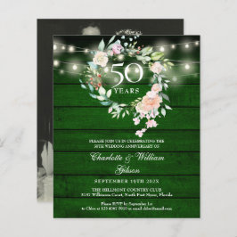Lámina Invitación a foto de 50 años de floral rústica pre