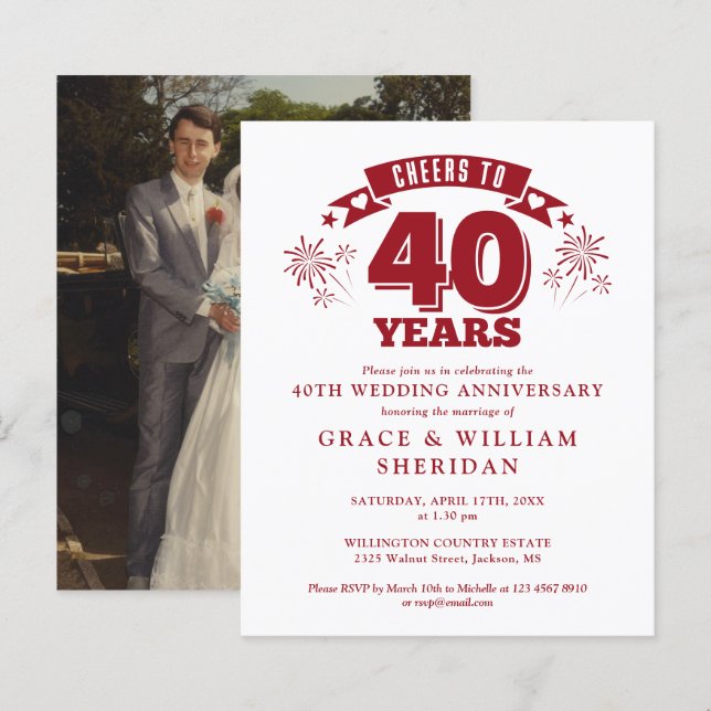 Lámina Invitación a foto del 40° aniversario del presupue (Anverso / Reverso)