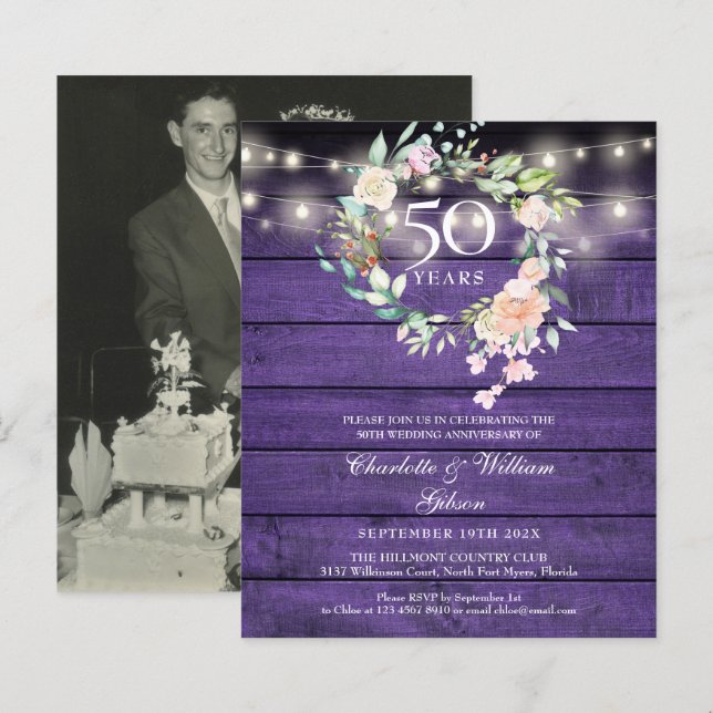 Lámina Invitación a foto del 50 aniversario de la Madera  (Anverso / Reverso)