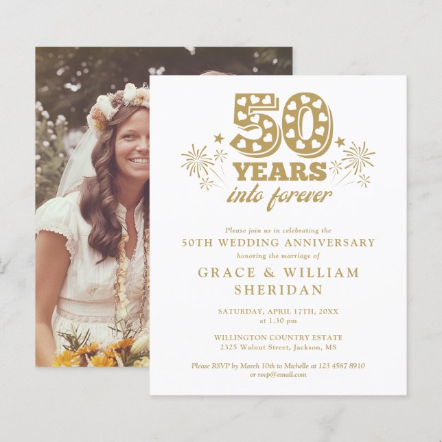 Lámina Invitación a foto del 50 aniversario del presupues (Anverso / Reverso)