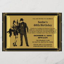 Lámina Invitación a Gangster Chica de Flapper