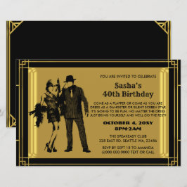 Lámina Invitación a Gangster Chica de Flapper