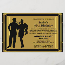 Lámina Invitación a Gangster Chica de Flapper